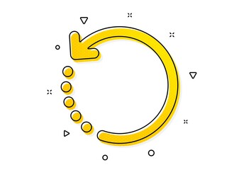 Aufkleber - Backup data sign. Recovery info icon. Restore information symbol. Yellow circles pattern. Classic recovery data icon. Geometric elements. Vector