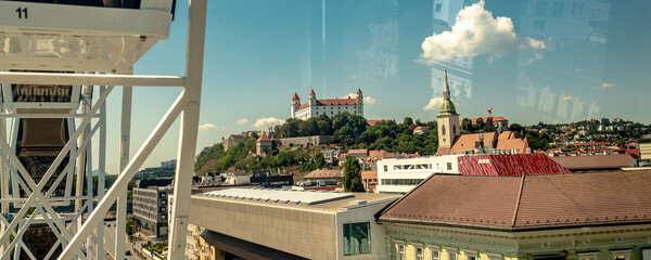 Wall Mural - view of bratislava castle, Slovakia capital city from new city carousel