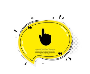 Poster - hand click icon. quote speech bubble. finger touch sign. cursor pointer symbol. quotation marks. cla