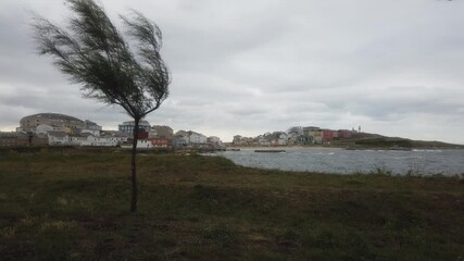 Wall Mural - Landscape in San Cibrao San Ciprian, coastal village of  Galicia, Spain