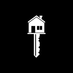 House key icon isolated on dark background 