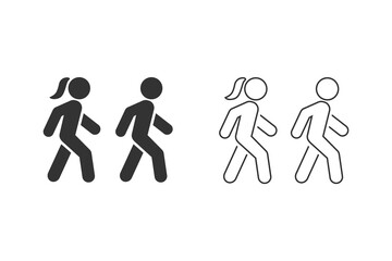 Poster - Walk line icon set symbol logo template. Vector