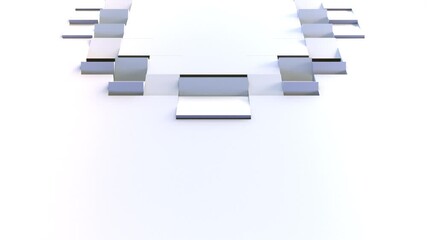 Aufkleber - 3D rendering of changing surface with the rotating cubes. Computer generated abstract backdrop.