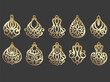 Wooden or faux leather earring design. Laser cut jewelry template. Ornate pendant vector design.