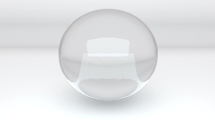 Poster - 3D rendering abstract background. Computer generated two transparent glass metaballs merge into one