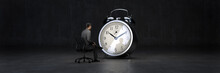Businessman And The Time Concept. 3d Rendering