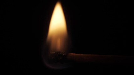 Wall Mural - lighting a match macro shot slow motion