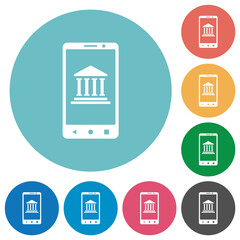 Sticker - Mobile banking flat round icons