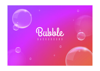 Poster - Realistic Blue Background with  Bubbles . Isolated Vector Elements
