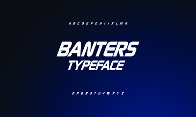 Aufkleber - typeface sport style. alphabet uppercase and italic font set.
