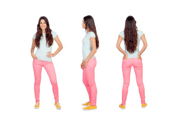 Sticker - Casual beautiful girl with pink pants