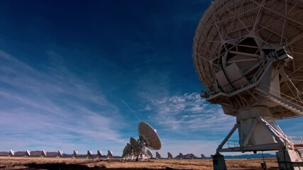 Satellite Antennas in a row time lapse