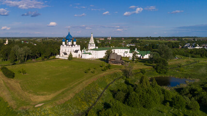 Wall Mural - Aerial panorama of the Suzdal Kremlin, Russia.