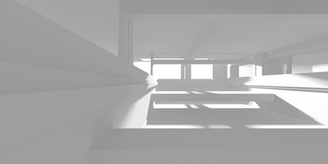 Abstract White Architecture Design Concept