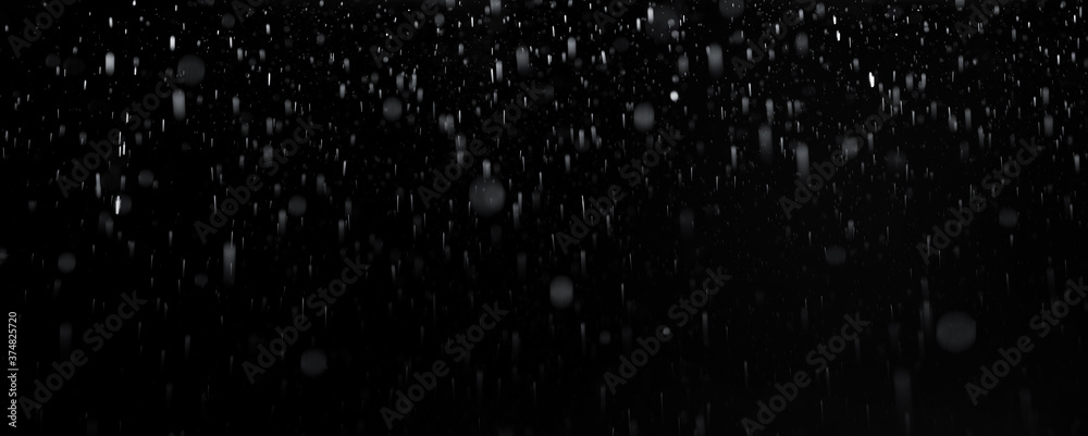 Large panoramic photo of the rain isolated on black background - obrazy, fototapety, plakaty 