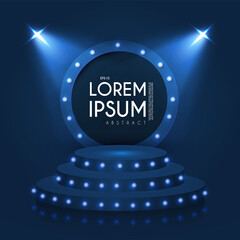 Wall Mural - show podium with spotlights. presentation light effect. illuminated winner place.