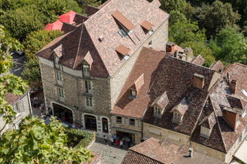 Wall Mural -  Pilgrimage town of Rocamadour, Episcopal city and sanctuary of the Blessed Virgin Mary, Lot, Midi-Pyrenees, France