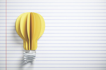 Wall Mural - Yellow lamp made from paper