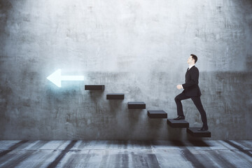 Aufkleber - Businessman walking on stairs to success