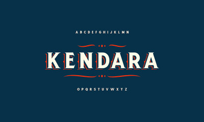 Leinwandbilder - Retro classic alphabet design. Stylish font a to z. Vector illustration isolated solid background.