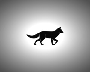 Wall Mural - Fox Silhouette on White Background. Isolated Vector Animal Template for Logo Company, Icon, Symbol etc