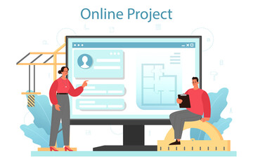 Fototapete - Architecture online service or platform. Idea of building project