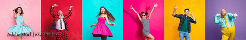 Fotografía Collage photo six cool funny active modern people diversity fancy ladies hipster