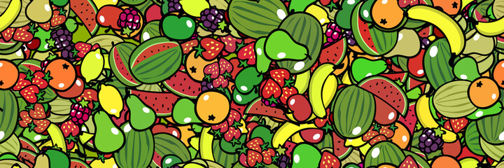 Vegane Obst Header Hintergrund Textur nahtlos kachelbar