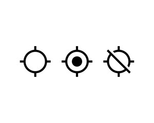 Poster - GPS fixed icon set. Not, off gps sign. Vector on isolated white background. EPS 10