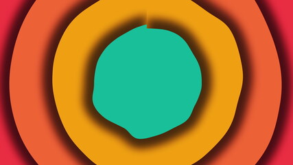 Poster - Computer generated a modern background from colored wavy circles. 3D rendering of abstract shapes