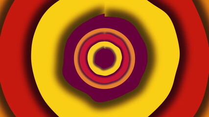 Poster - Computer generated a modern background from colored wavy circles. 3D rendering of abstract shapes