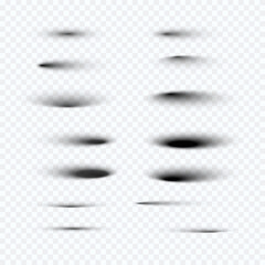 Poster - circle shadow set. oval shadows and round shades with soft edges. vector illustration