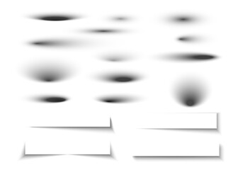 Poster - shadow set on white background. oval shadows and round shades with soft edges. isolated vector illus