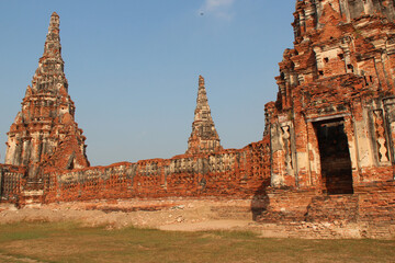 ruined buddhist temple (Wat Chai Watthanaram) in ayutthaya (thailand)