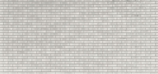  Full frame white and gray brick wall background abstract for 3d model, poster, collage in grunge, urban, loft style with copy space