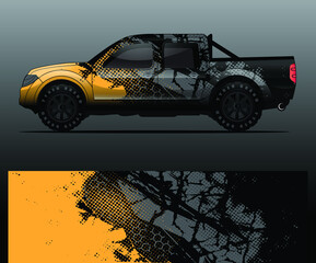 Wall Mural - truck and vehicle Graphic vector. Racing background for vinyl wrap and decal