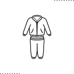 Wall Mural - kids' tracksuit vector icon in outline