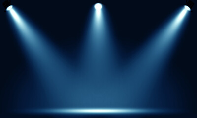 spotlights illuminate empty stage