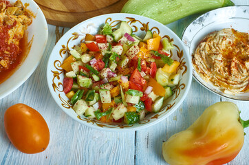 Canvas Print - Israel  Pepper Tomato Salad