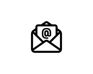 Poster - Mail, email, envelope line icon. Open the envelope sign. Vector on isolated white background. EPS 10