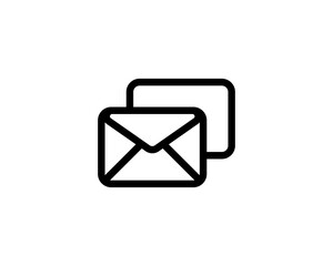 Poster - Mail, email, envelope line icon and receive message symbol sign button. Vector on isolated white background. EPS 10