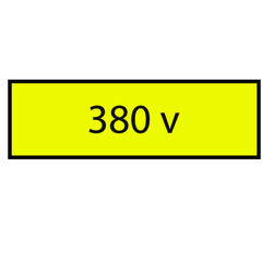 Fototapete - yellow sign with a black border and the inscription 380 volts