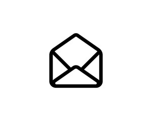 Poster - Email Message. Open envelope line icon. Vector on isolated white background. EPS 10