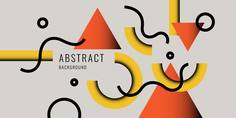 Poster - Bright poster with dynamic shapes. Vector illustration in minimal style