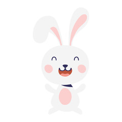 Canvas Print - cute easter little rabbit character