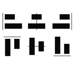 Fototapete - buttons for aligning text and other objects in black. buttons for various computer programs