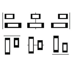 Fototapete - buttons for aligning text and other objects in black. buttons for various computer programs