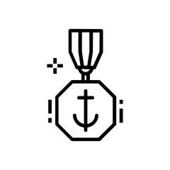 Poster - 
Anchor on an award, vector of nautical badge in editable style 
