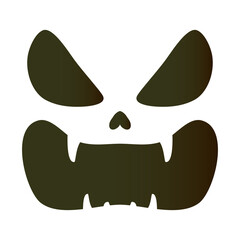 Sticker - halloween pumpkin face with dracula teeth emoji icon