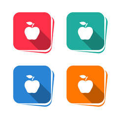 Wall Mural - Apple icon on square button